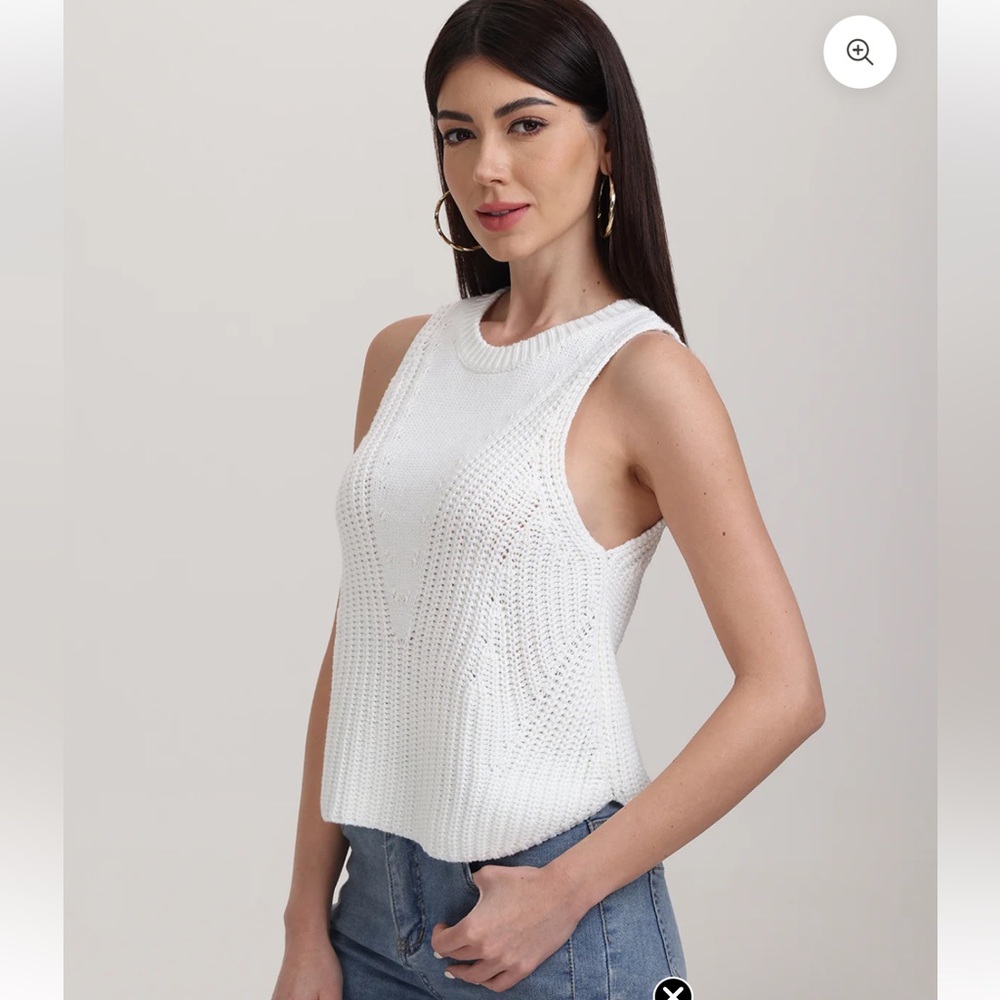 525 America BILLIE: THICK THIN VEST in Bleach White Size XL Retail $89 - Picture 2 of 7